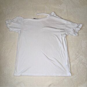 Byegreis Distressed White Short Sleeve Top S